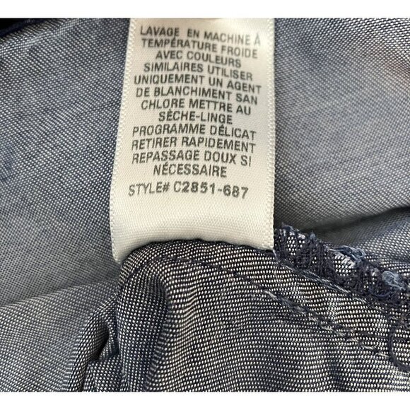 Cloth & Stone Anthropologie Blue High-Low Shortsleeve Tencel Top Shirt Sz S - Picture 4 of 5